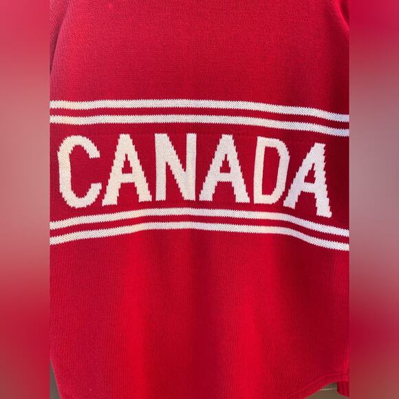 Cotton Country Red Canada Knit Sweater Size Small - Picture 5 of 9